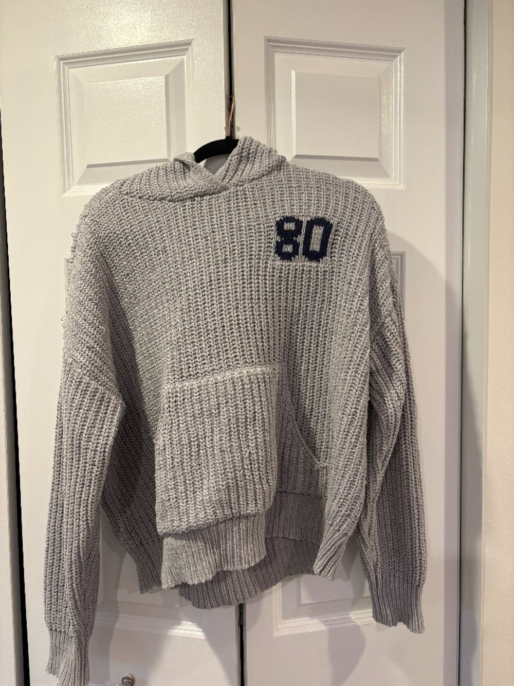 Pacsun Grey Knitted Hoodie Sweater